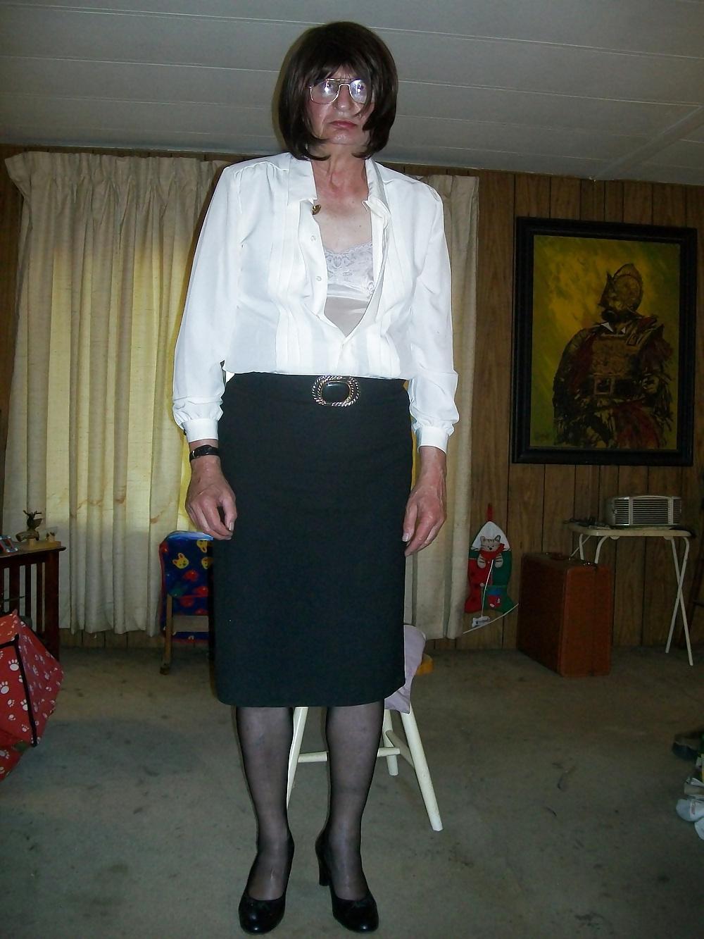 23P Black Skirt, Hoisery & Blue Panties