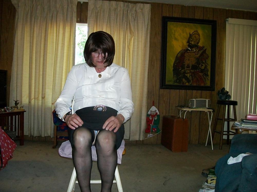 23P Black Skirt, Hoisery & Blue Panties