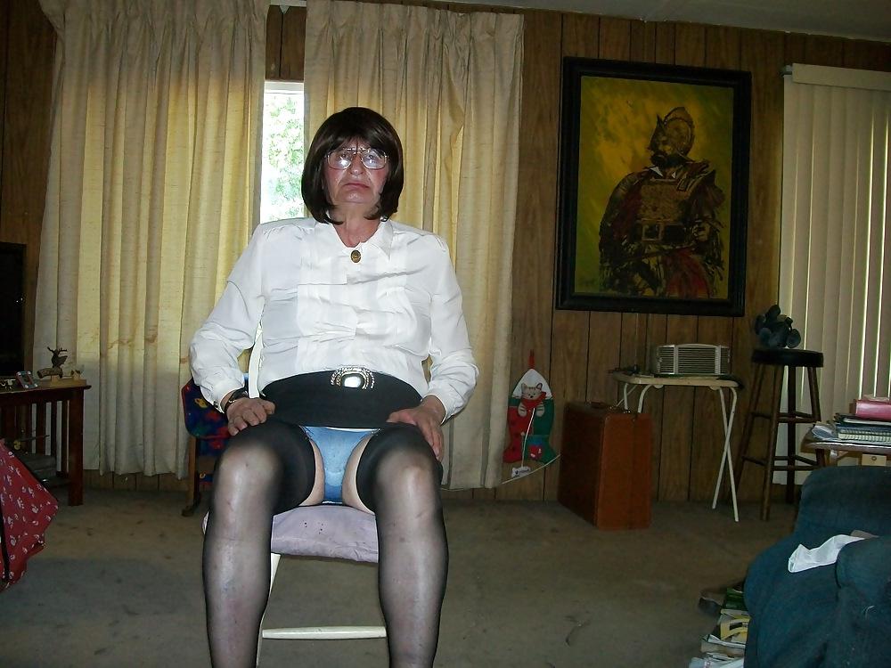 23P Black Skirt, Hoisery & Blue Panties