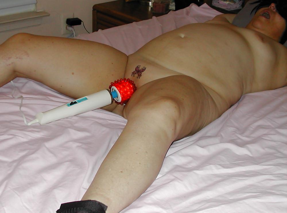 9P Tied to the bed and used lots of toys!!