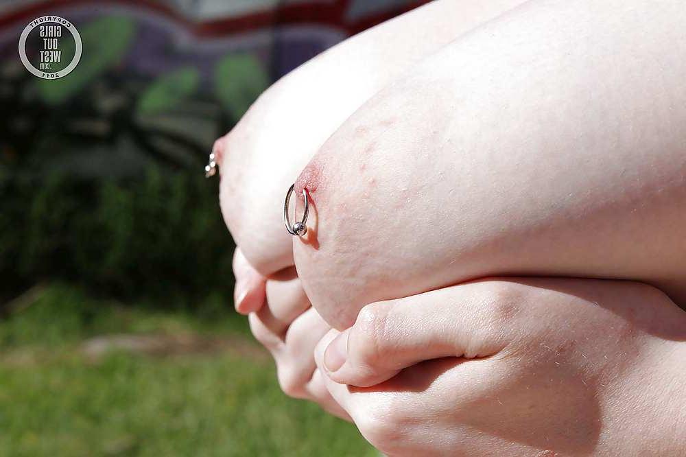 16P Busty and pierced amateur toys her hairy muff