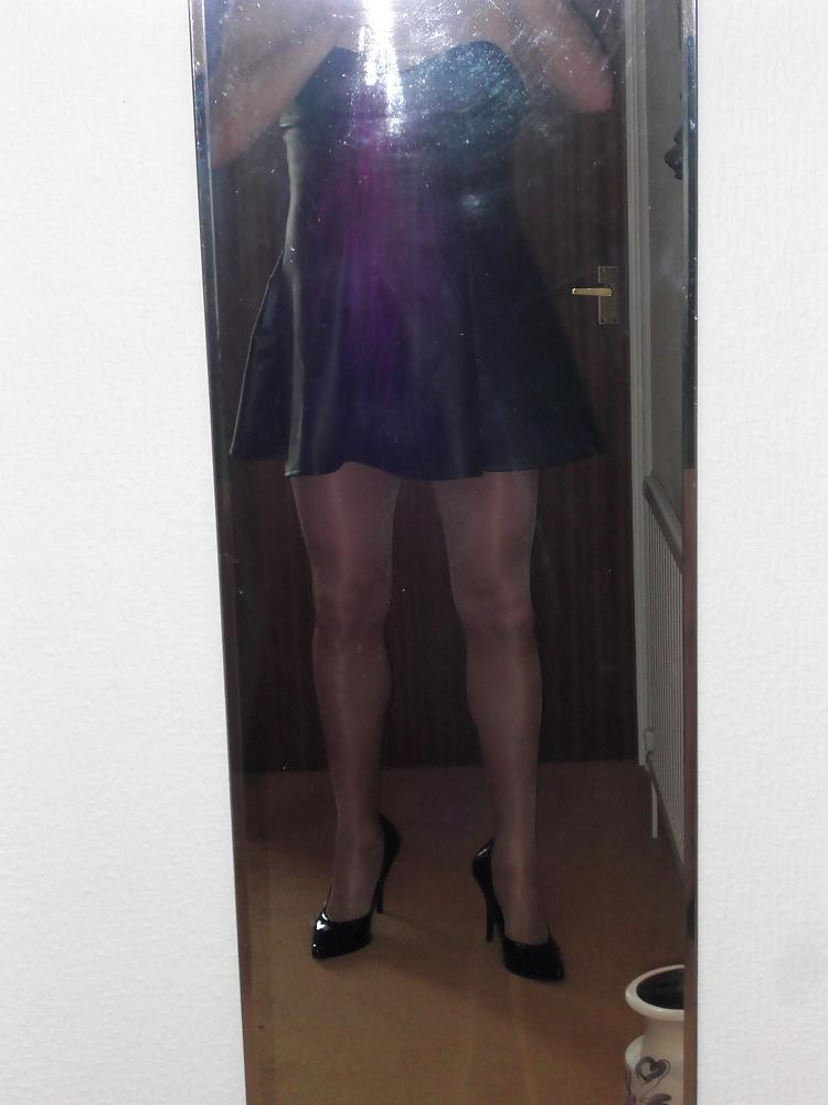 20P Lather Dress Black Skirt