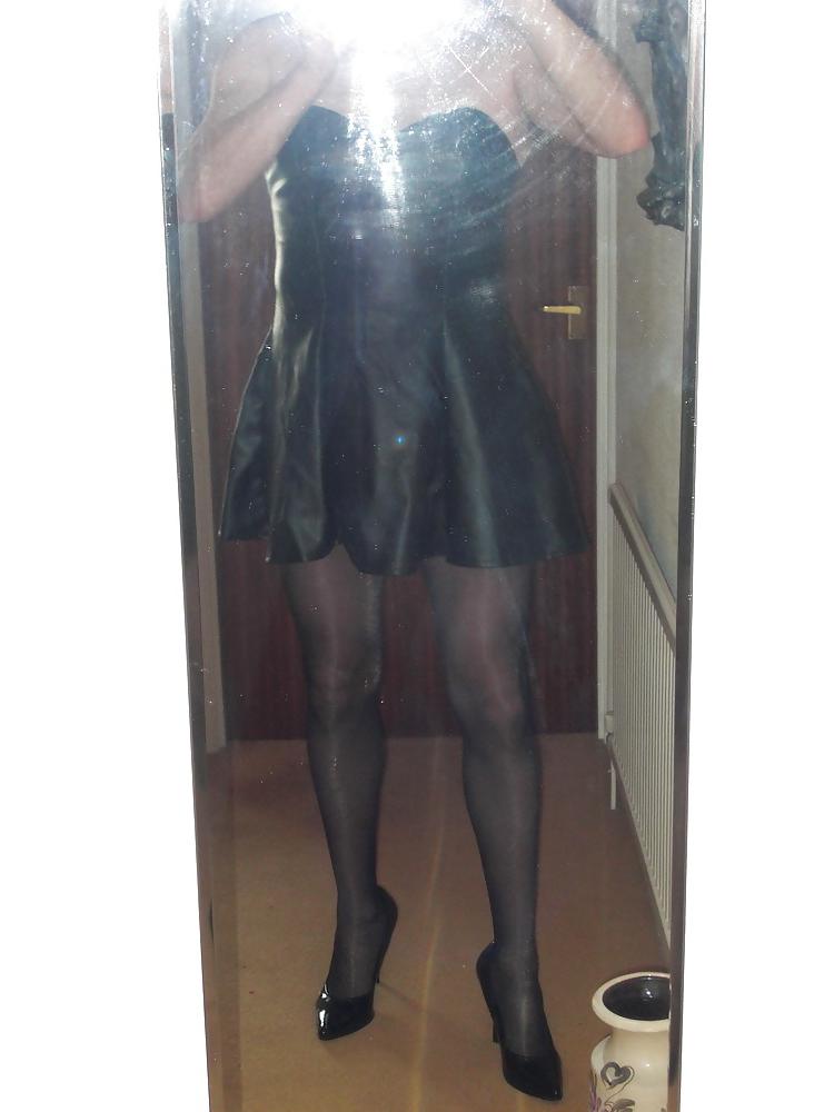 20P Lather Dress Black Skirt