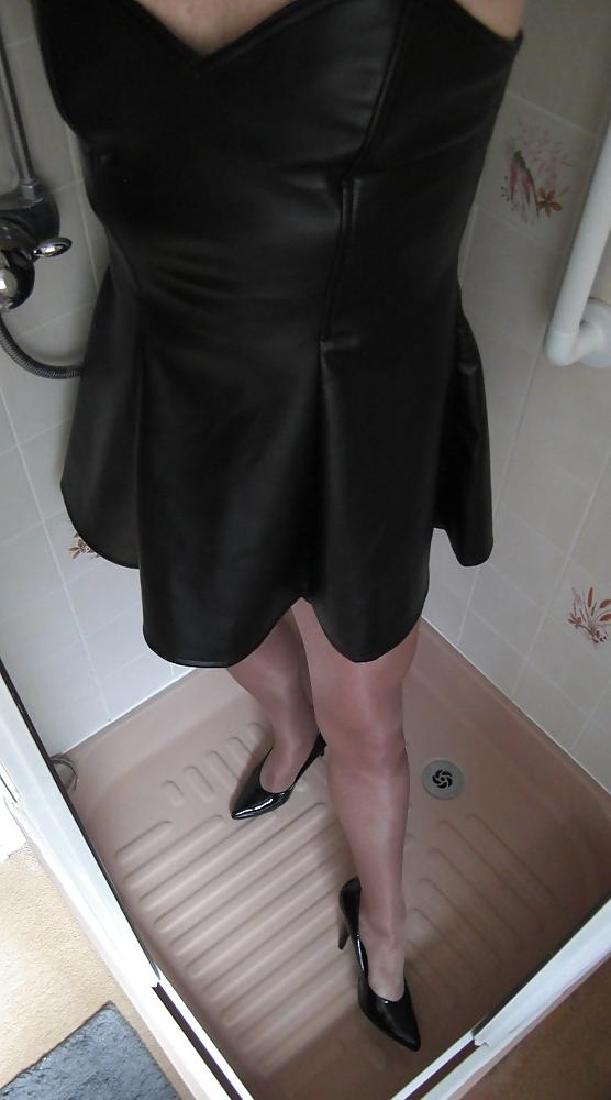 20P Lather Dress Black Skirt
