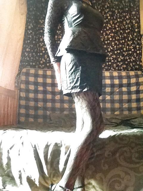 18P Little black leather dress
