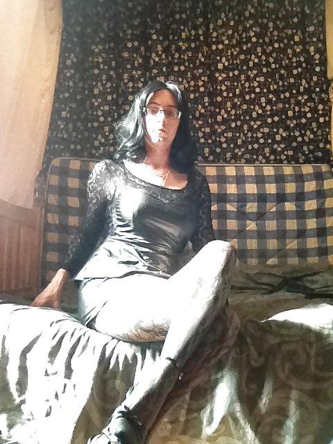 18P Little black leather dress