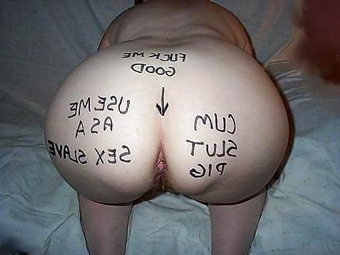 25P Dirty Marker Text On Submissive Sluts