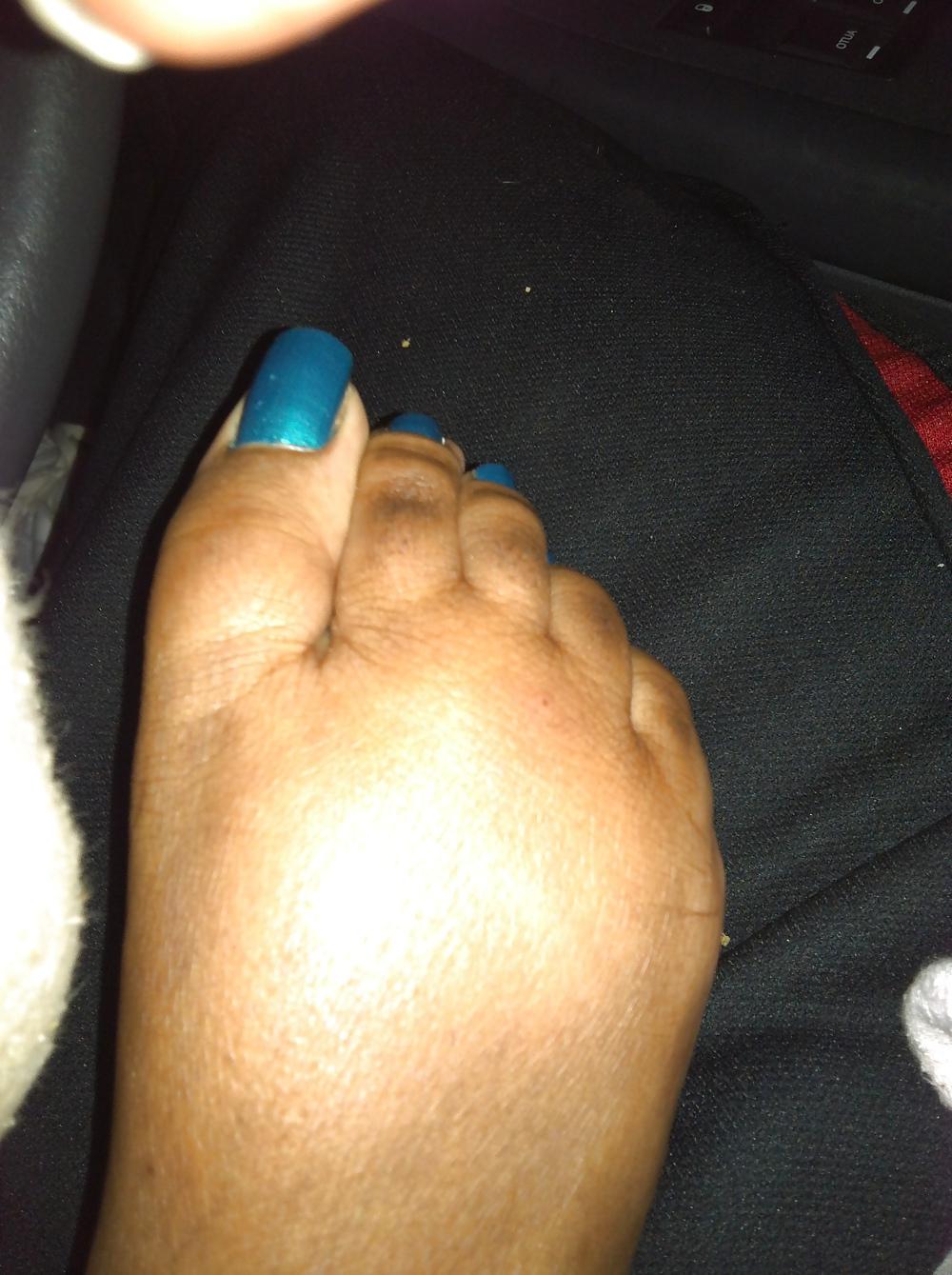 12P Teal Blue Car Footjob