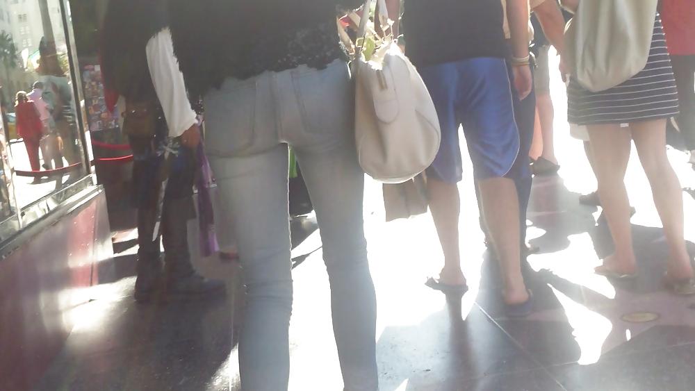 25P Sexy smooth teen ass & butt in blue jeans