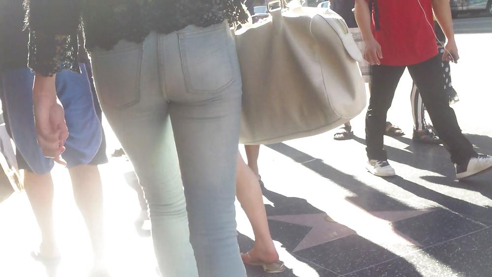 25P Sexy smooth teen ass & butt in blue jeans