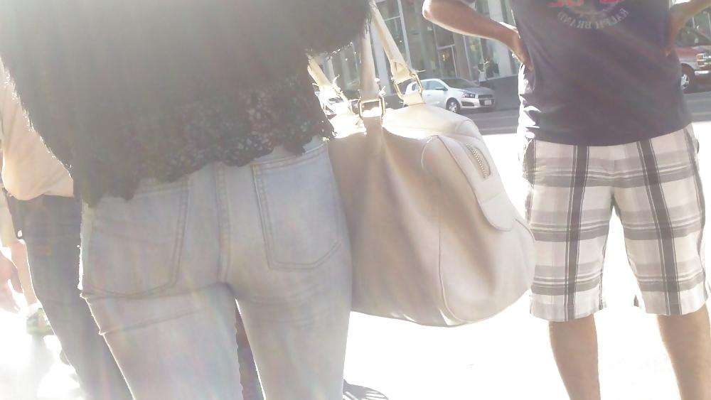 25P Sexy smooth teen ass & butt in blue jeans