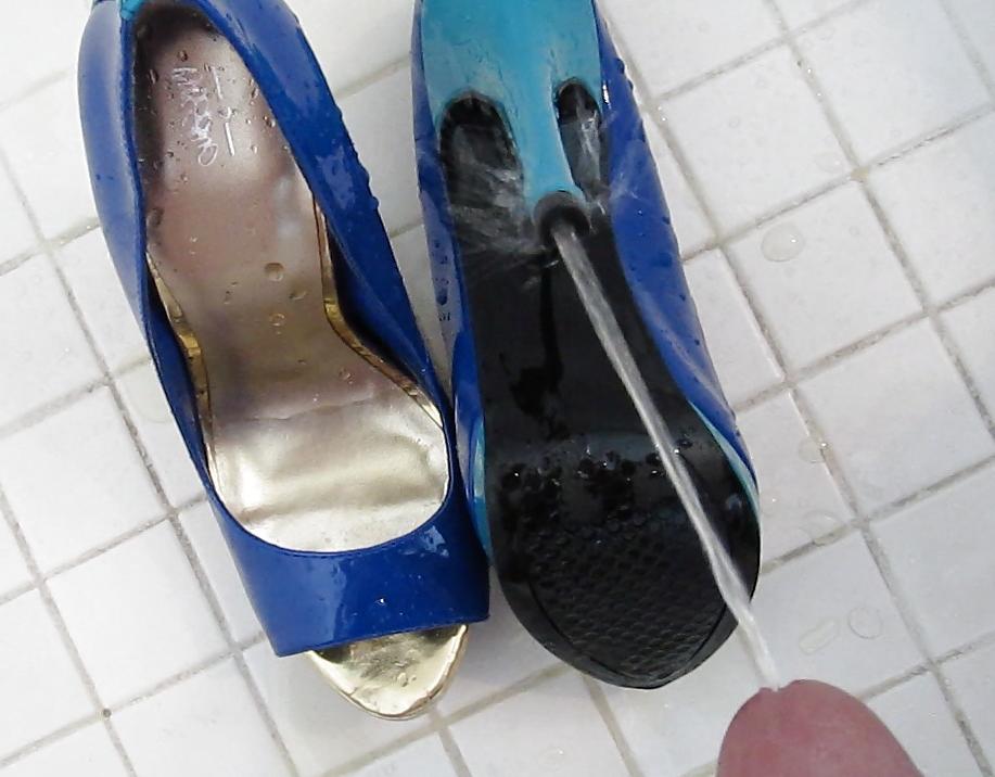 25P Blue Mossimo High Heel Peep Toe Shoes Cummed #2