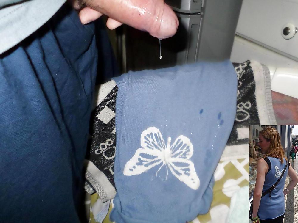 24P Cum on my WIfe's Blue Top