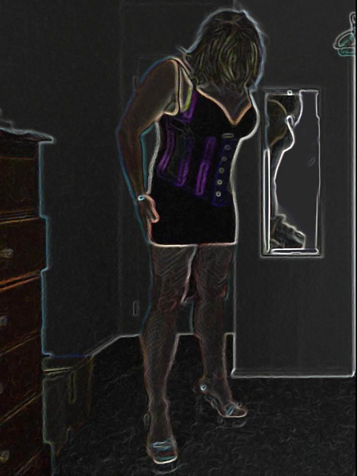 17P New Purple Corset and fishnets