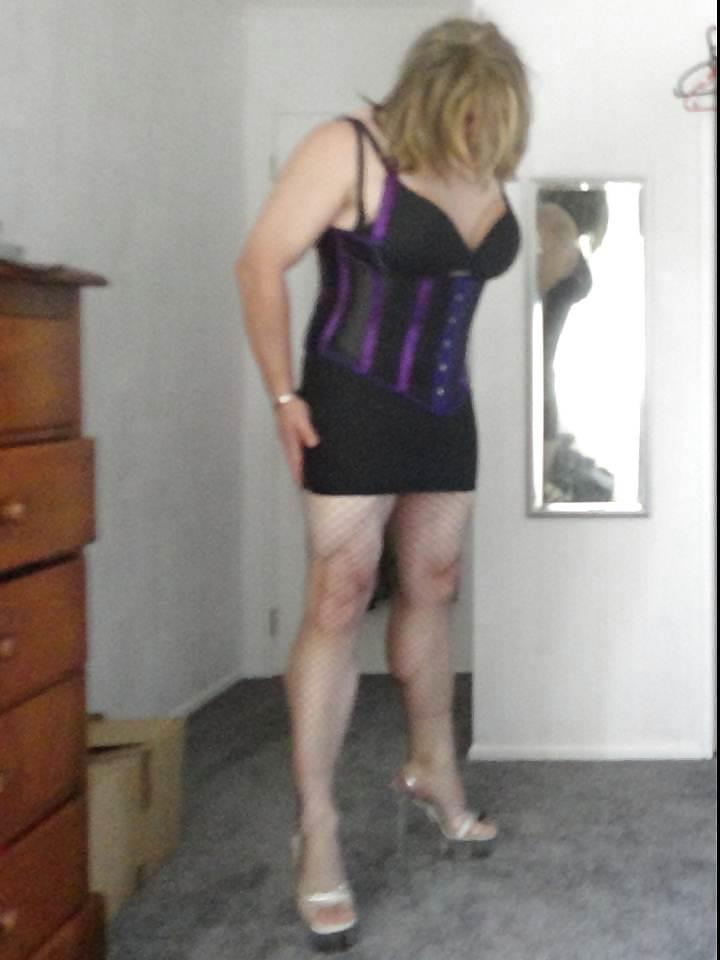 17P New Purple Corset and fishnets