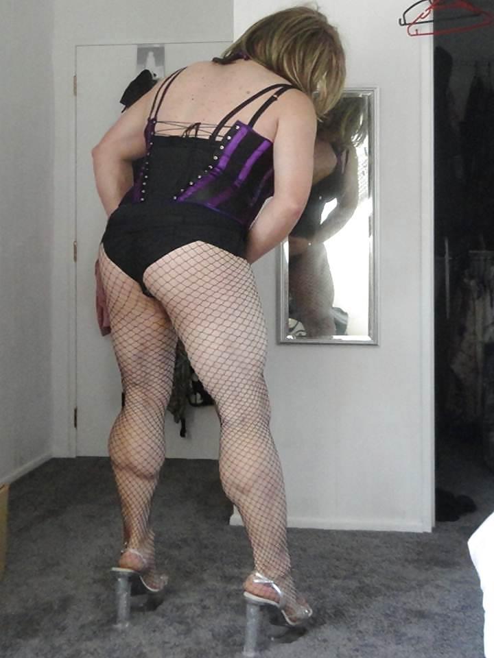 17P New Purple Corset and fishnets