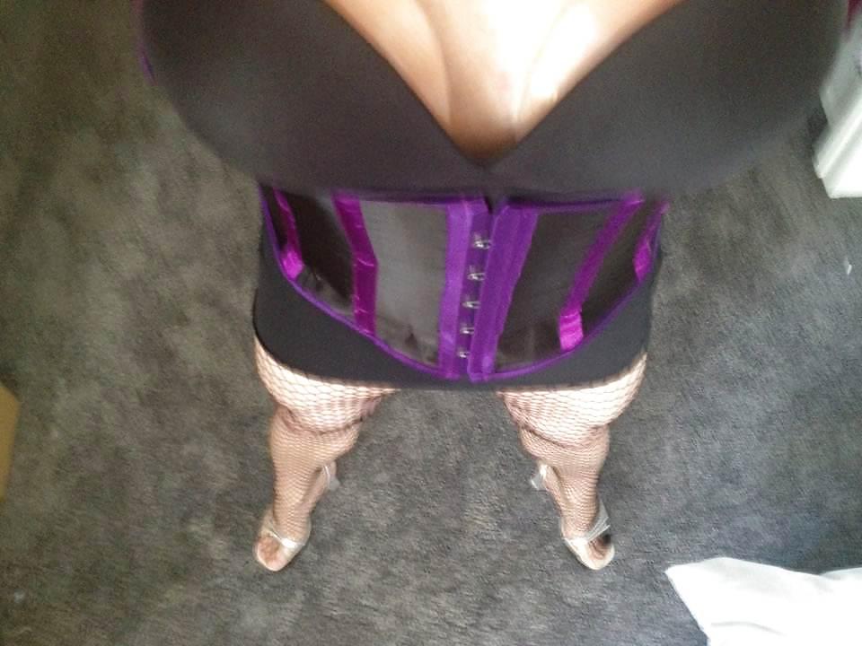 17P New Purple Corset and fishnets