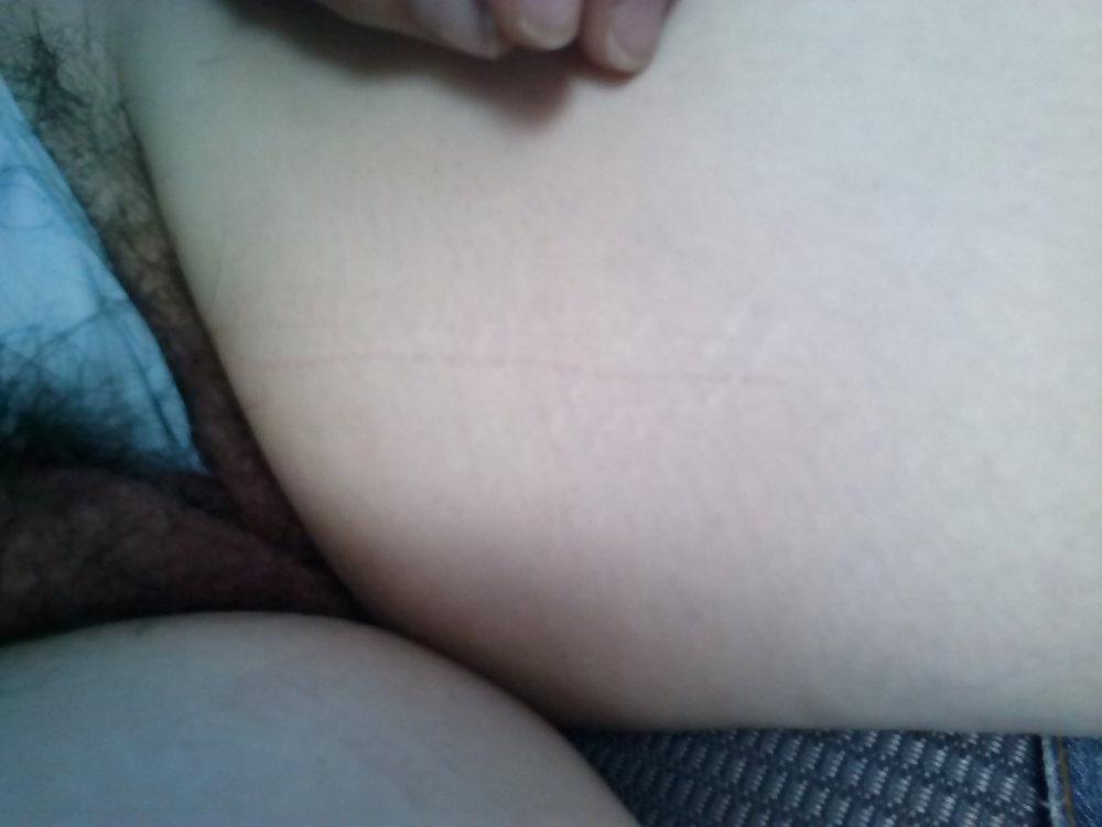 7P Closeup hairy pussy in a blue panty