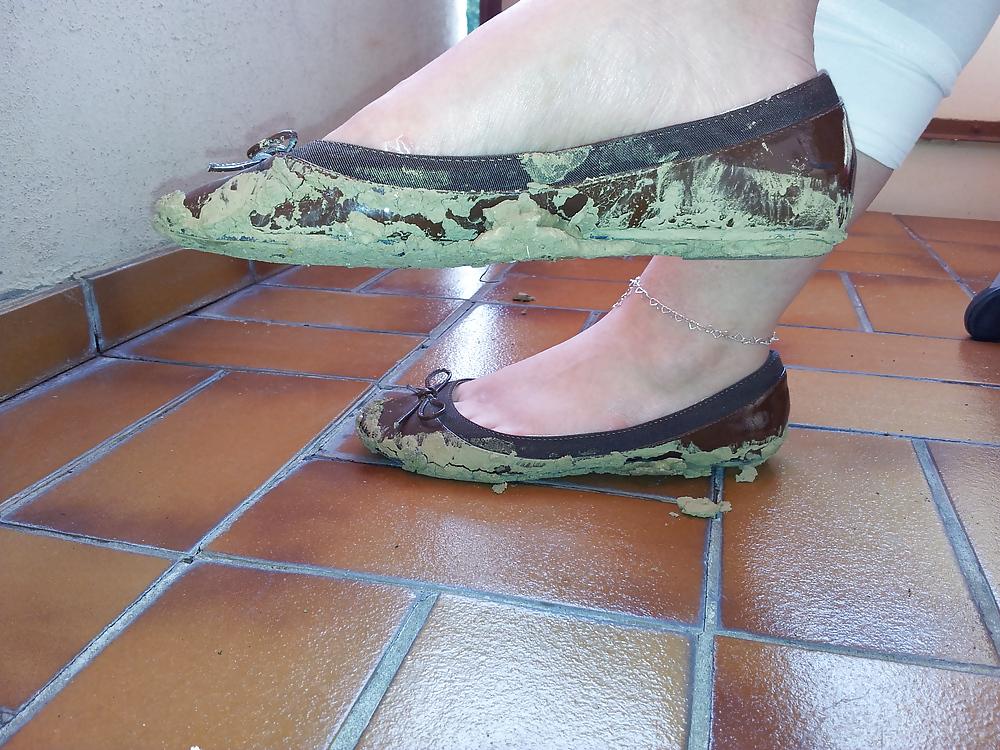 25P Wifes mud sludge dirty ballerinas flats shoes