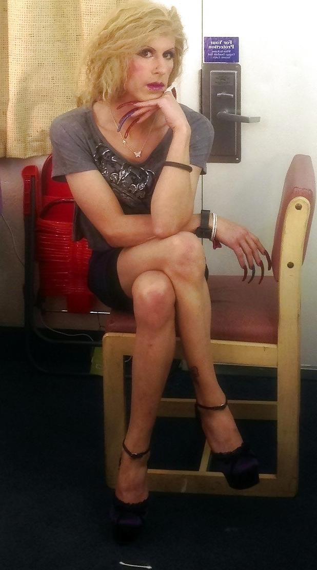 9P TS With Long Blue Nails and Long Legs