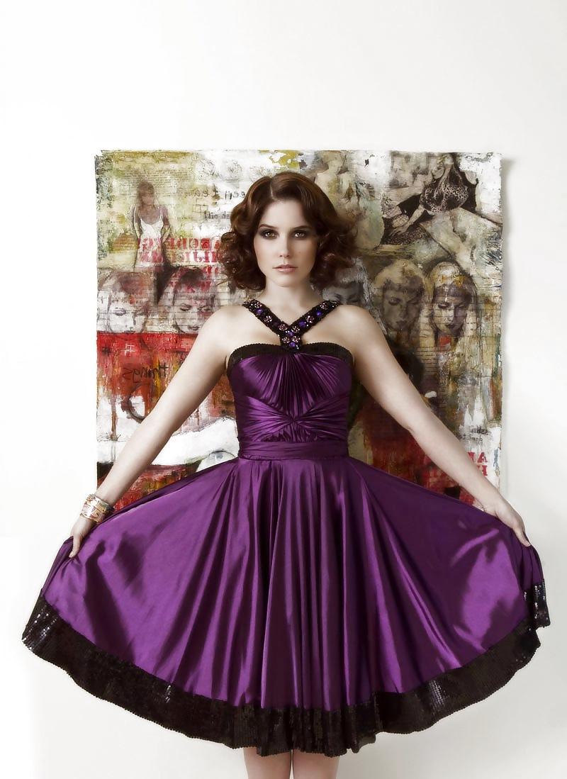 4P Sophia Bush - Purple & Blue Satin Dresses