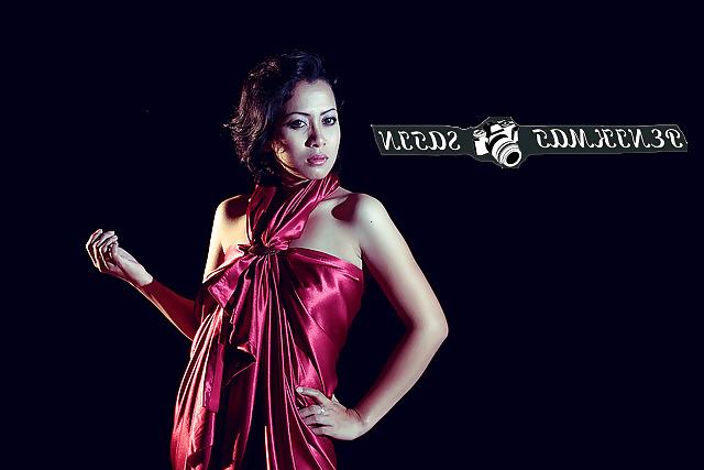 13P Satin red dress