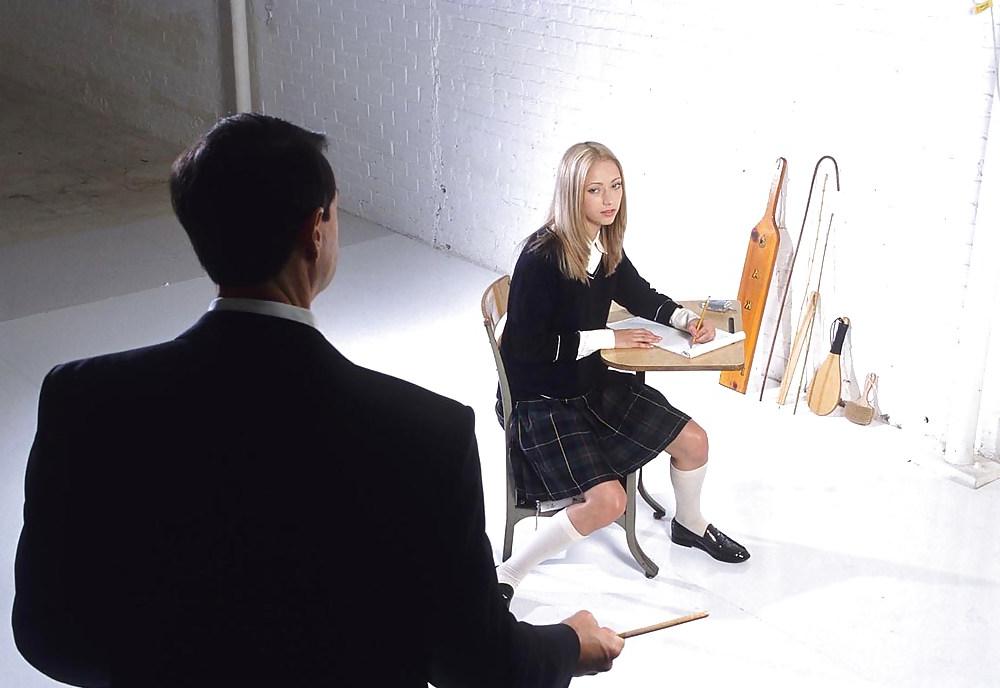 20P Blonde babe gets spanked and caned for being dirty