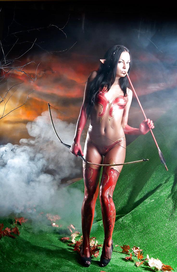 13P WoW bodypaint Blood Elf cosplay