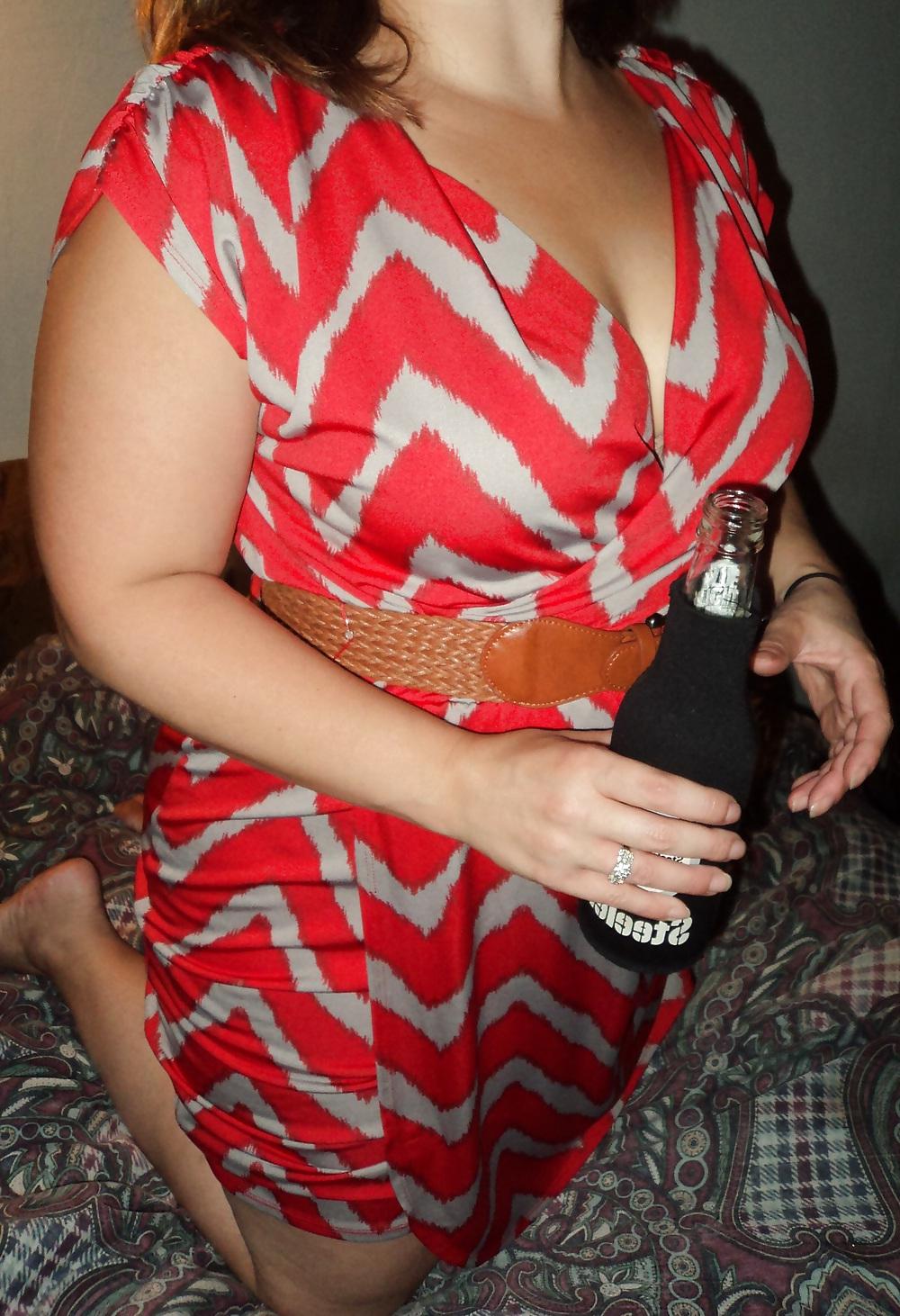 7P Wife in sexy red dress