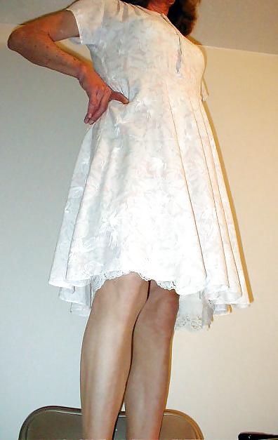 12P Upskirt - Floral Dress & White Slips