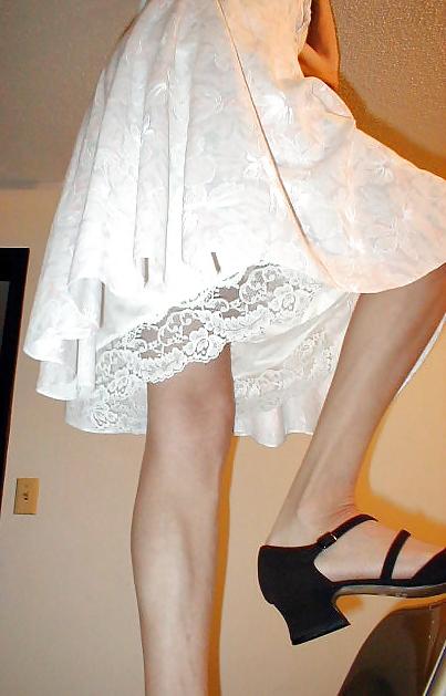 12P Upskirt - Floral Dress & White Slips