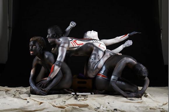15P HUMAN MOTORCYCLES&CARS (BODY PAINTING TRINA MERRY&EMMA HACK)