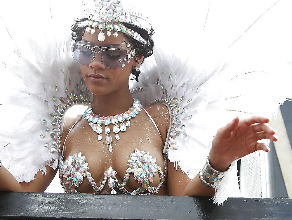 9P Rihanna wearing tiny carnival costume
