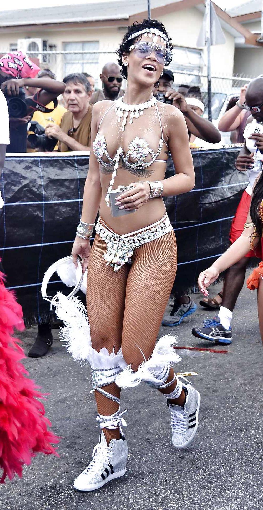 9P Rihanna wearing tiny carnival costume