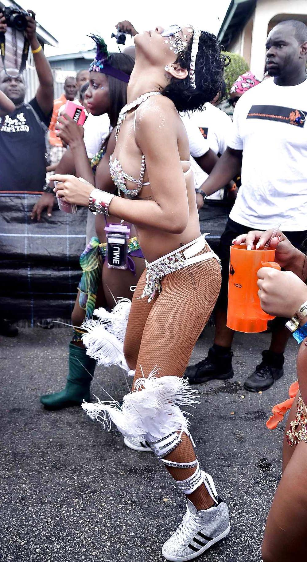 9P Rihanna wearing tiny carnival costume