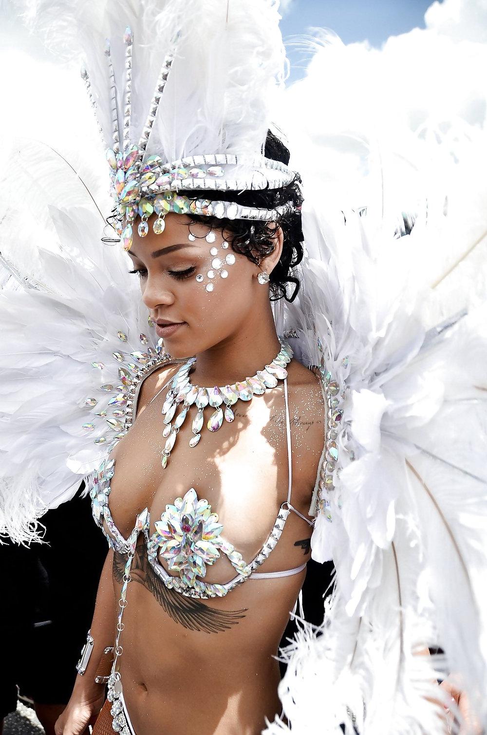 9P Rihanna wearing tiny carnival costume