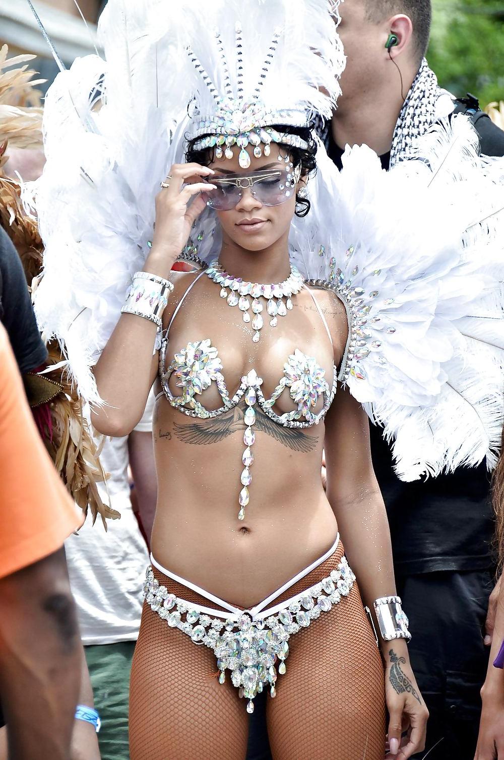 9P Rihanna wearing tiny carnival costume