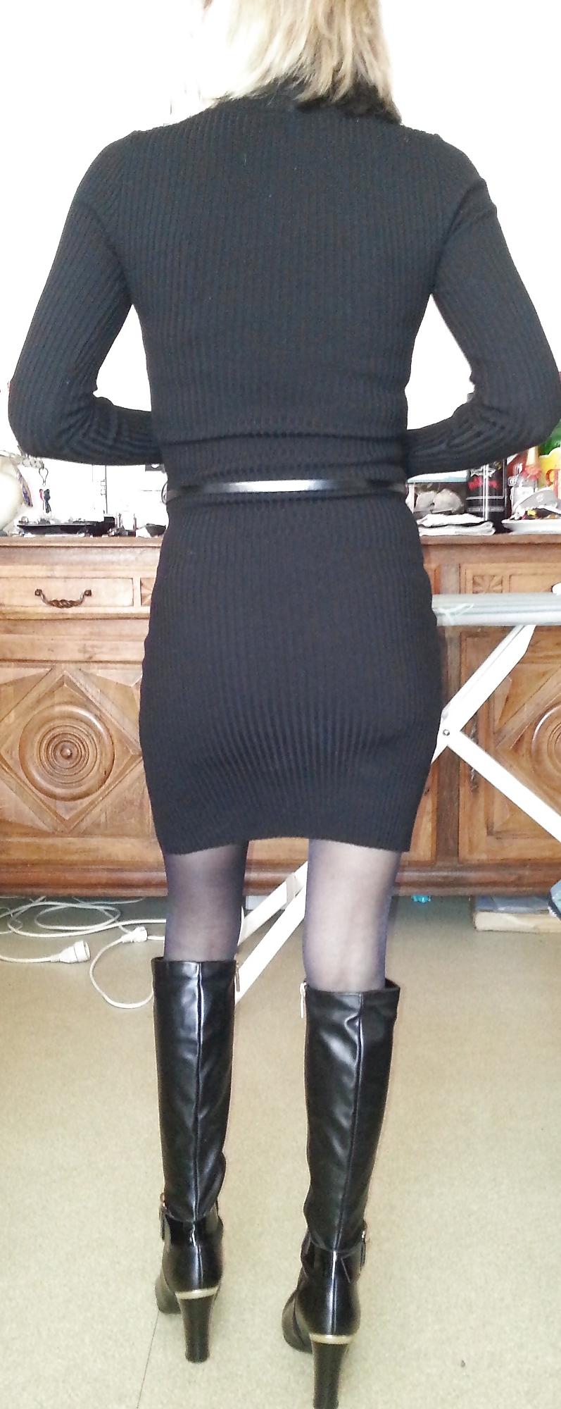 10P Mature wife pantyhose ... les bas de ma femme !!