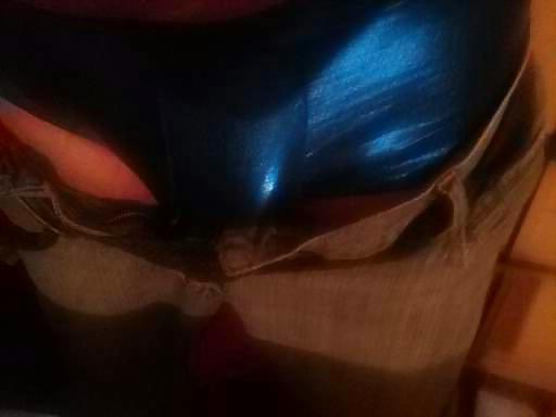 10P Wearing my wife's favorite blue satin briefs