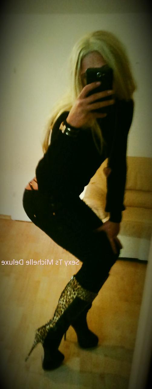 25P Blonde in black mini dress michelle deluxe