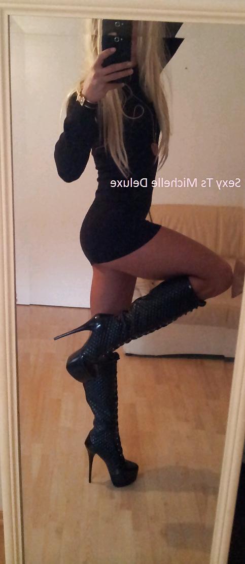 25P Blonde in black mini dress michelle deluxe