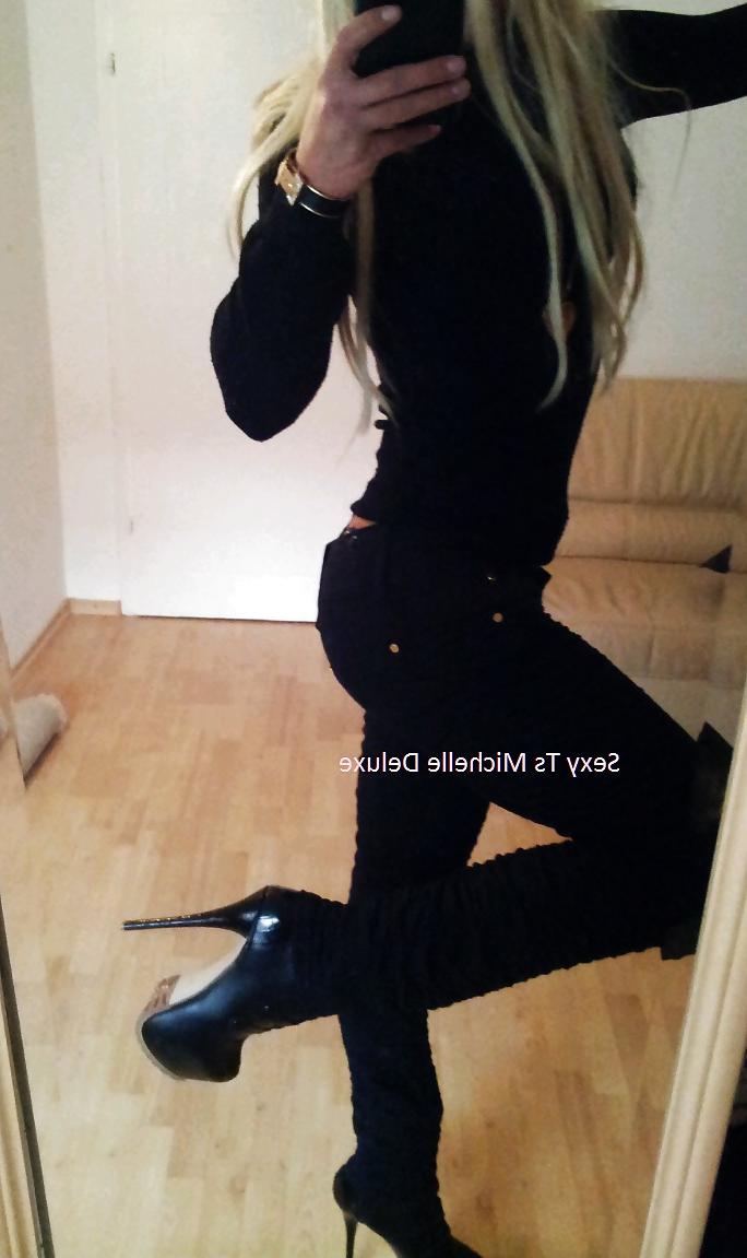 25P Blonde in black mini dress michelle deluxe