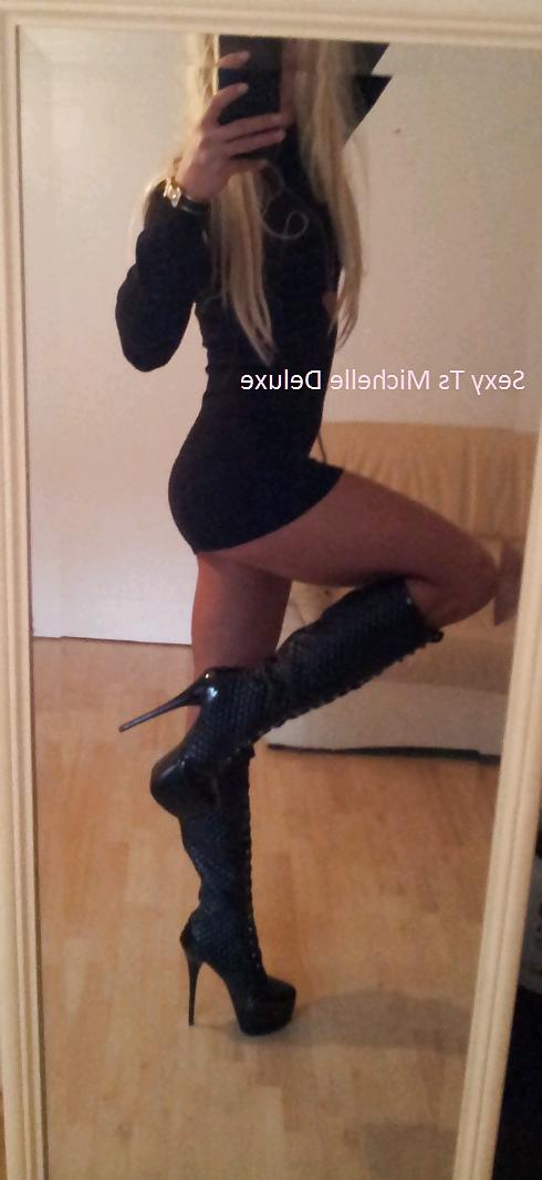 25P Blonde in black mini dress michelle deluxe