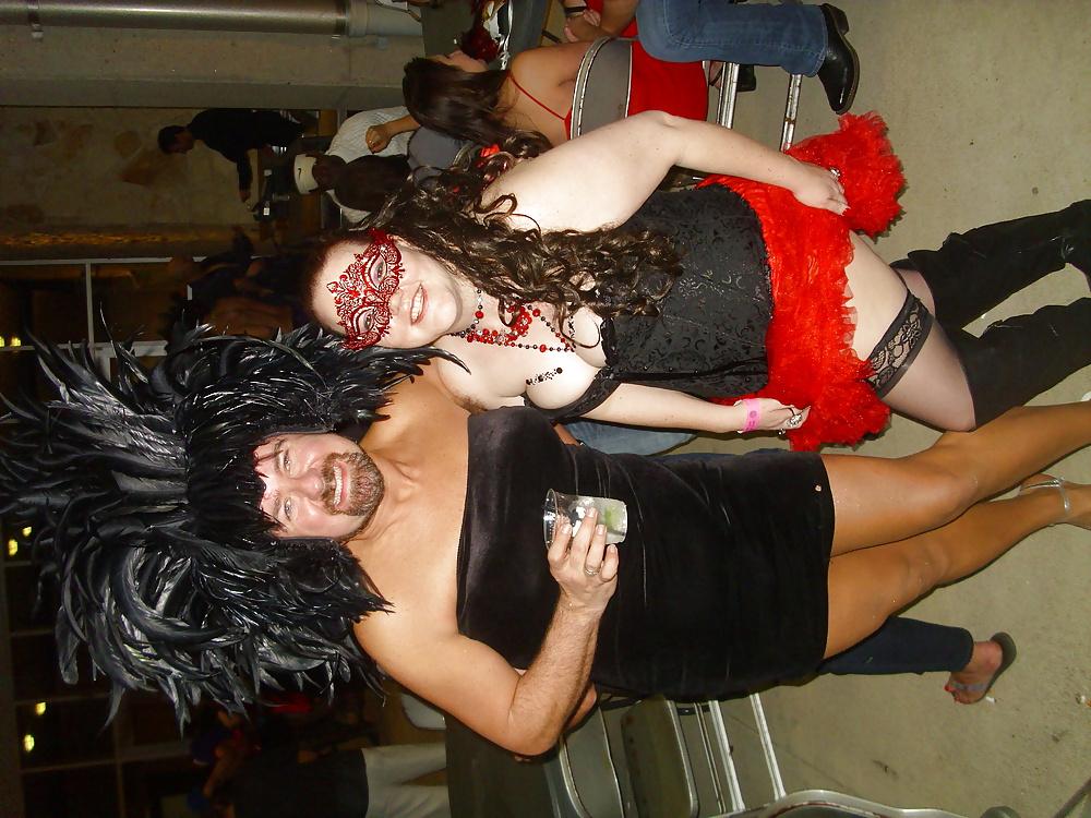 13P Body Paint, girls drinking, Public Exposure. Austin, TX