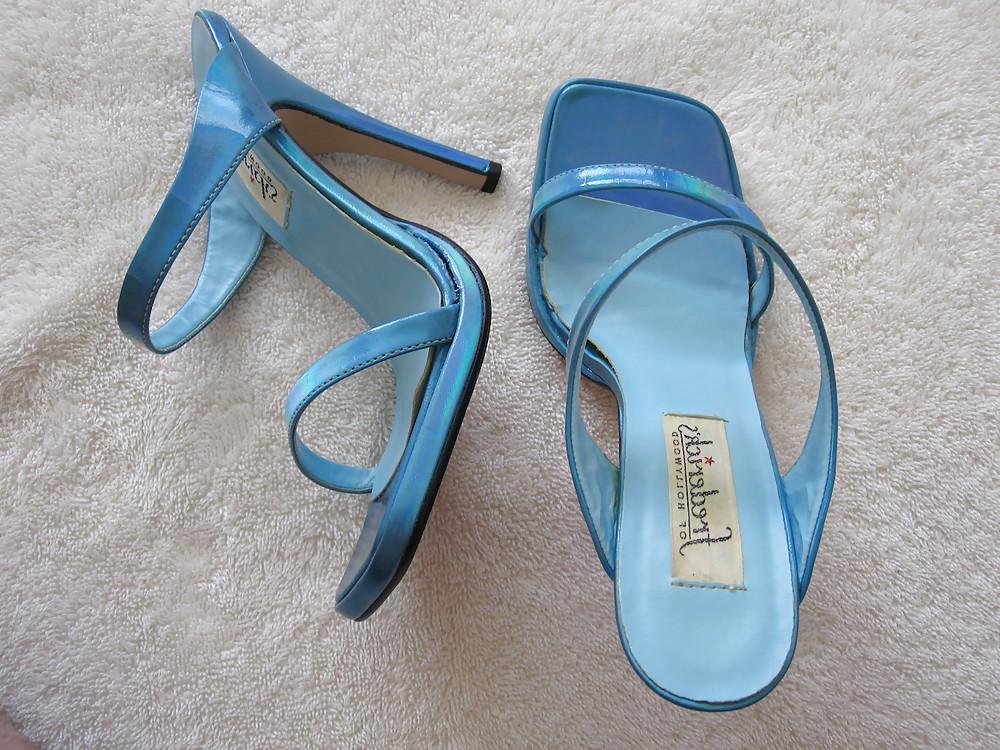 8P Nine West Blue Sandal High Heels Cummed Again