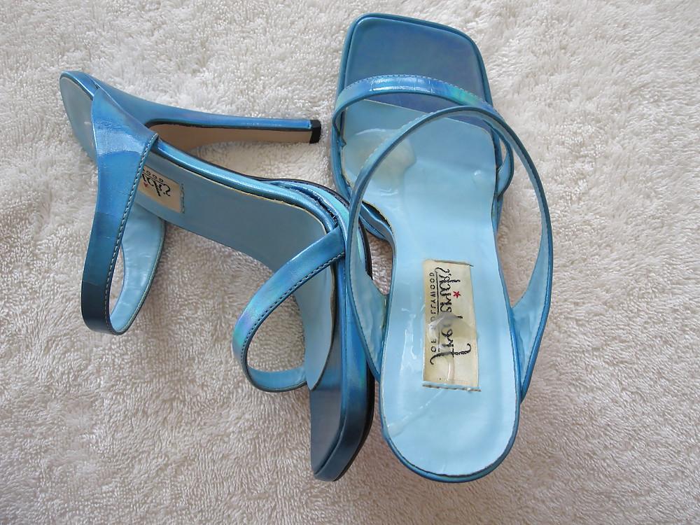 8P Nine West Blue Sandal High Heels Cummed Again