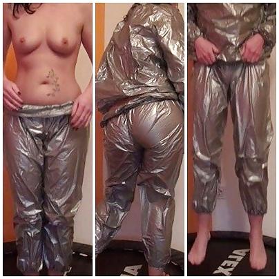25P Girls in sauna suits