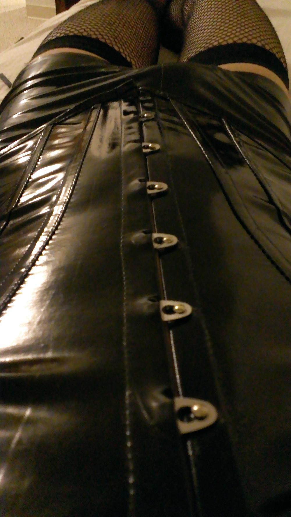 11P Latex Shorts, Vinyl Corset