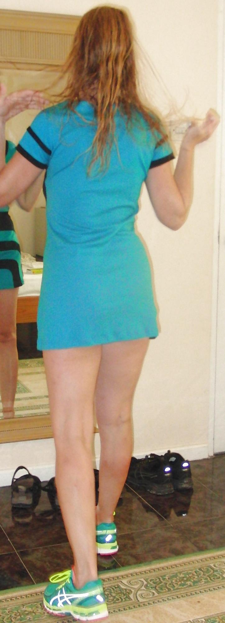 9P Milf GF shows pussy & ass & legs in dress