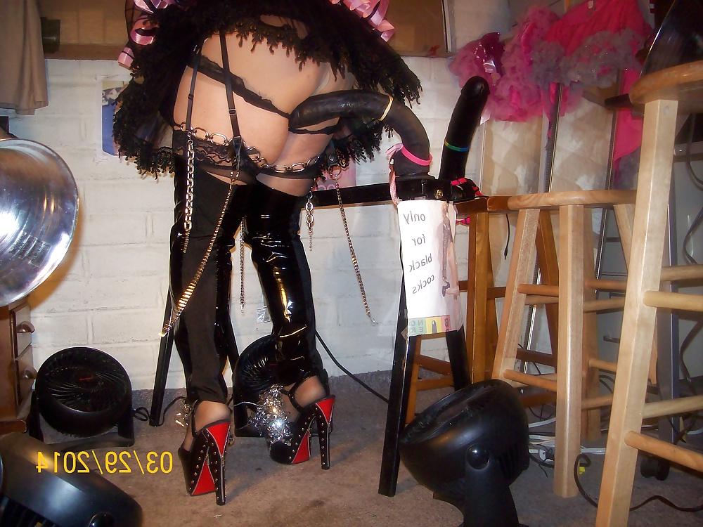 9P Tgirl BBC slut teases all BBCs in a slutty black outfit